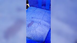 Hairy Black Pussy Squirt on Vibrator