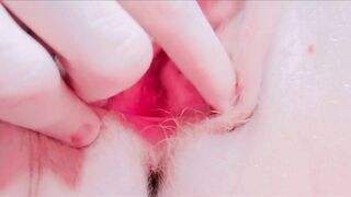 close up tight virgin pussy has pulsating orgasm