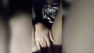 Babe gets creamy while trying not to get caught masturbating
